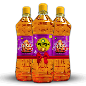 Nakshatra Pooja Oil Ganesh Fragrance 1L- Set of 3-Total 3L