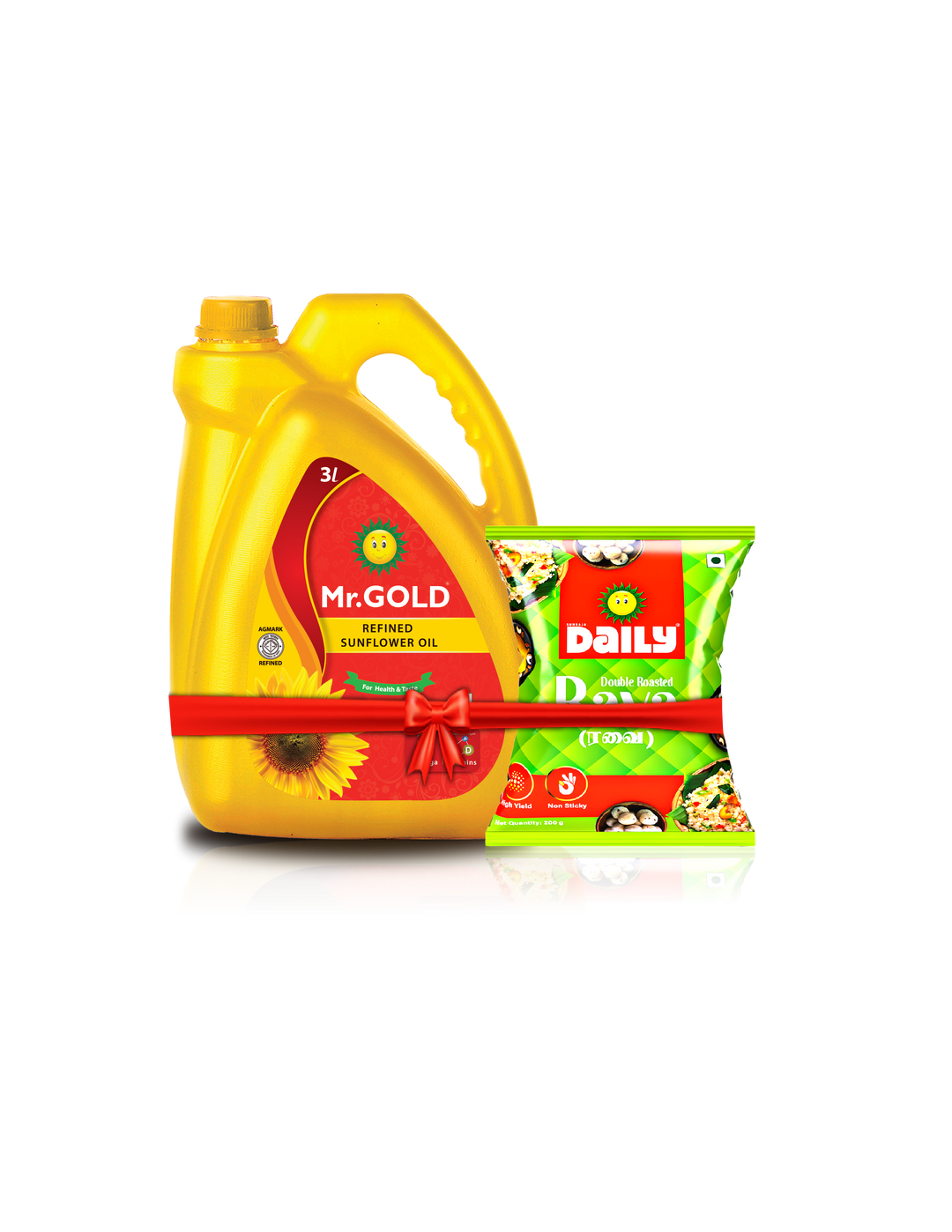 Golden Breakfast Combo (Mr. Gold Sunflower oil 3L + Daily Rava 500g)-  Total-3.5kg