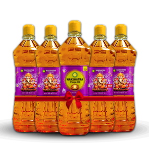 Nakshatra Pooja Oil Ganesh Fragrance 1L- Set of 5-Total 5L