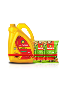 Golden Rava Delight Combo (Mr. Gold Sunflower oil 5L,  Daily Rava (500g*2))-Total-6kg