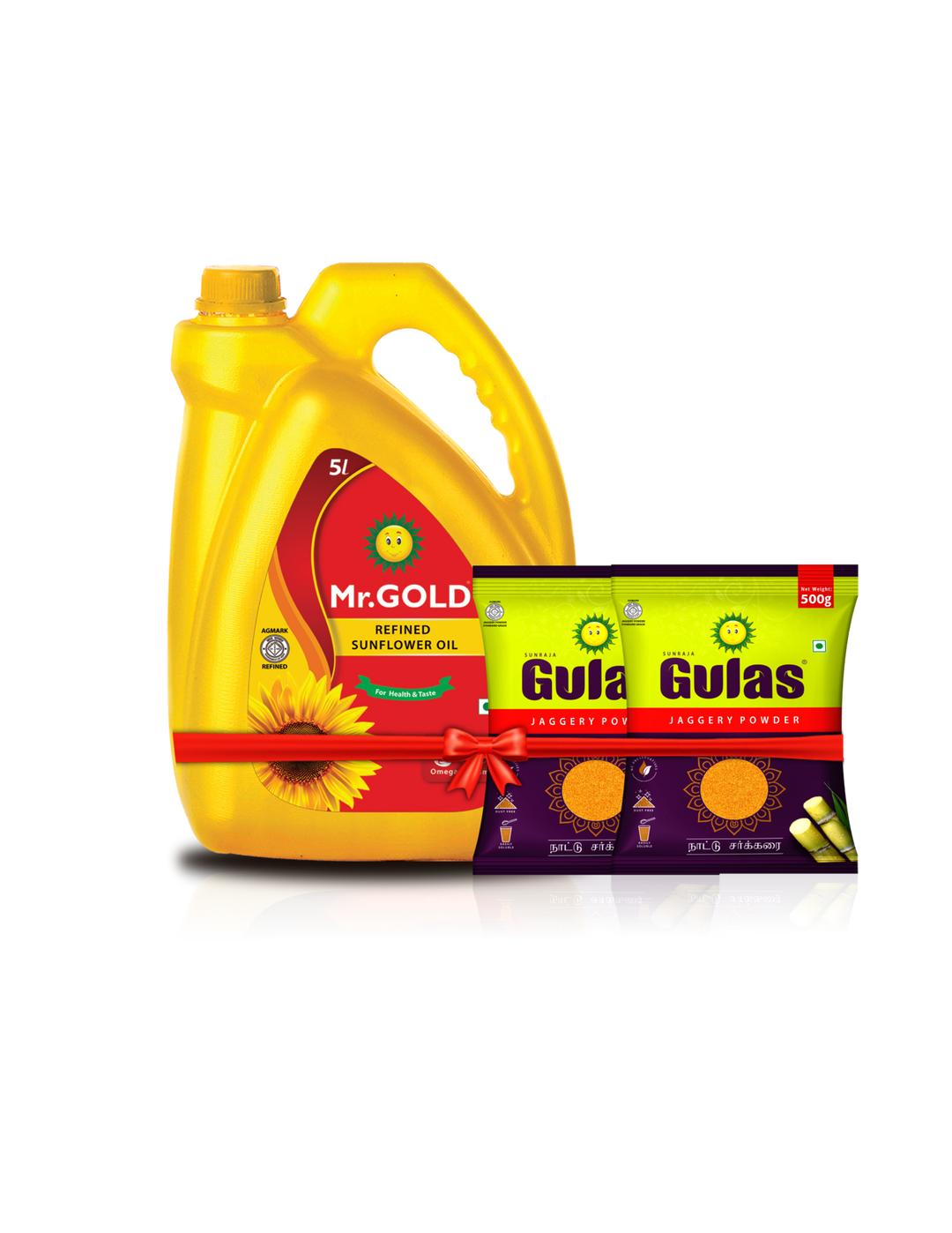 Golden Sweet Deluxe Combo (Mr. Gold Sunflower oil 5L, Gulas (500g*2))-Total-6kg