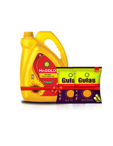 Golden Sweet Deluxe Combo (Mr. Gold Sunflower oil 5L, Gulas (500g*2))-Total-6kg