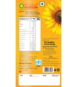 Mr.Gold Refined Sunflower Oil Pouch,1L a Set of 5 with a Plastic Container worth Rs.200– Total 5L