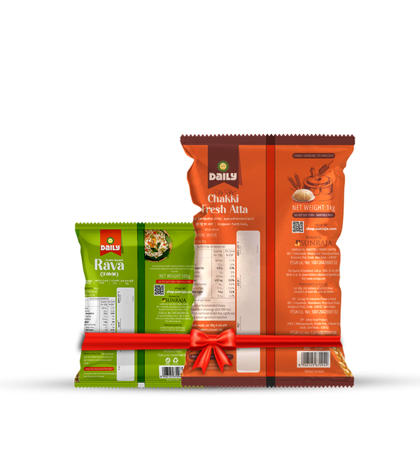 Daily Essentials Duo(Daily Aata(1kg)+ Daily rava(500g))-Total-1.5kg