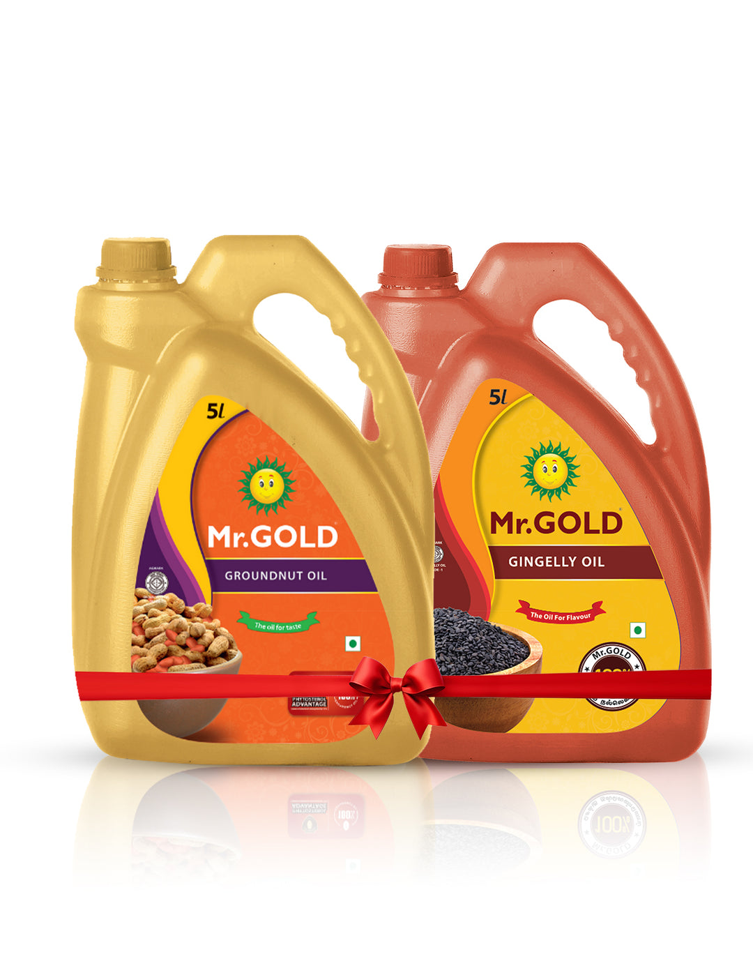 Mr.Gold Healthy Duo Combo Pack ( Filtered Groundnut Oil 5L + Cold Pressed Gingelly / Sesame Oil 5L)