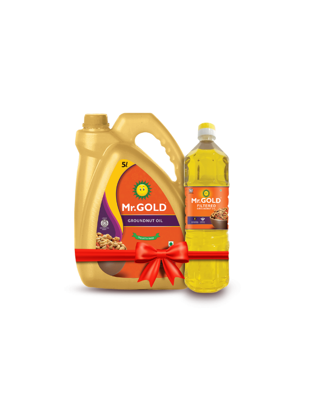 Mr.Gold Groundnut Oil 5L Can + 1L Pet Combo - Total 6L