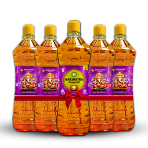 Nakshatra Pooja Oil Ganesh Fragrance 1L- Set of 5-Total 5L