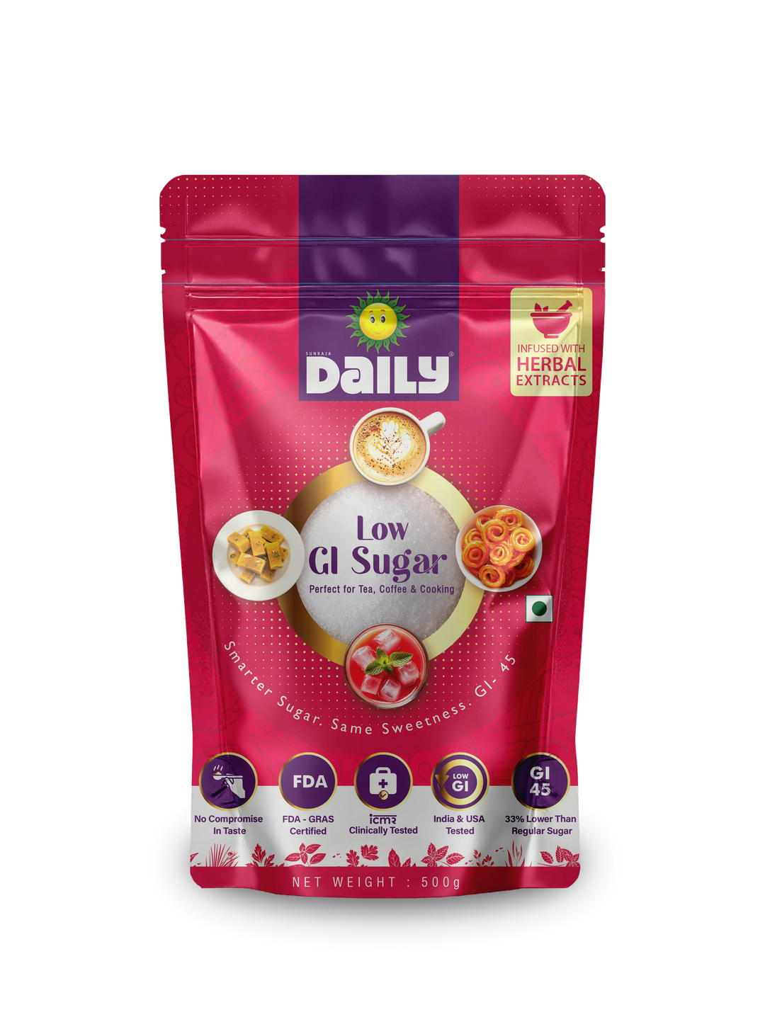 Sunraja Gulas Low GI Sugar Pouch, 500G