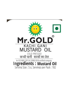 Mr.Gold Cold Pressed/ Kachi Gani Mustard Oil Pet,1 L