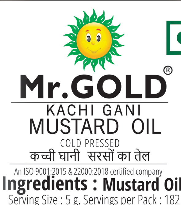 Mr.Gold Cold Pressed/ Kachi Gani Mustard Oil Pet,500 ML