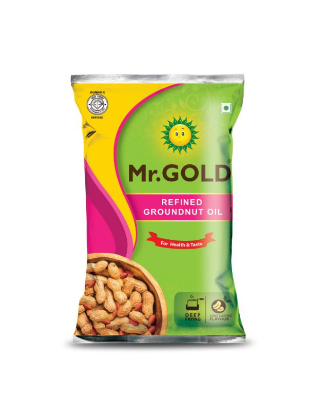Mr.Gold Refined Groundnut Oil Pouch, 1 L