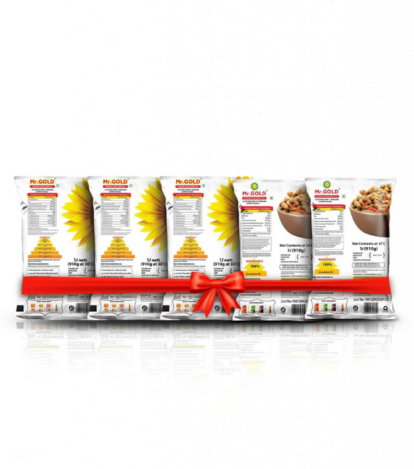 Mr. Gold Super Saver Combo (Refined Sunflower Oil 3L, Filtered Groundnut Oil 2L) - Total 5L