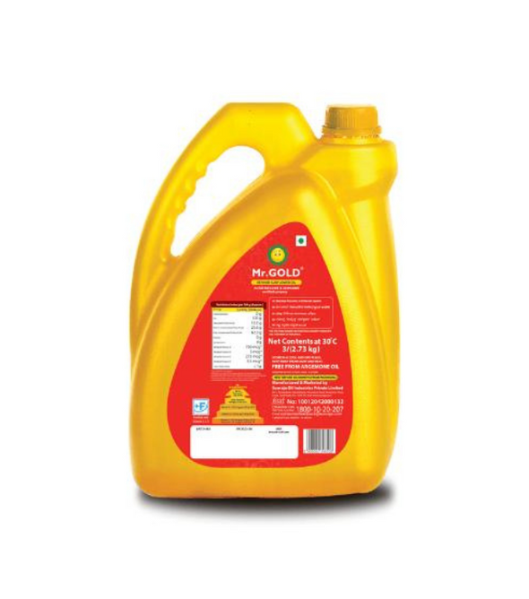 Mr.Gold Refined Sunflower Oil  Can, 3 L