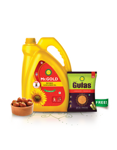 Mr.Gold Refined Sunflower Oil 5L Can + Free Gulas Jaggary Powder,500G