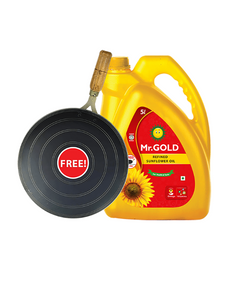 Mr.Gold Refined Sunflower 5L Can + Free Iron Dosa Tawa Worth Rs.250